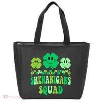 Shenanigans Squad St Patricks Day Boy Shamrock Groovy Retro Tote Bag thumb 0