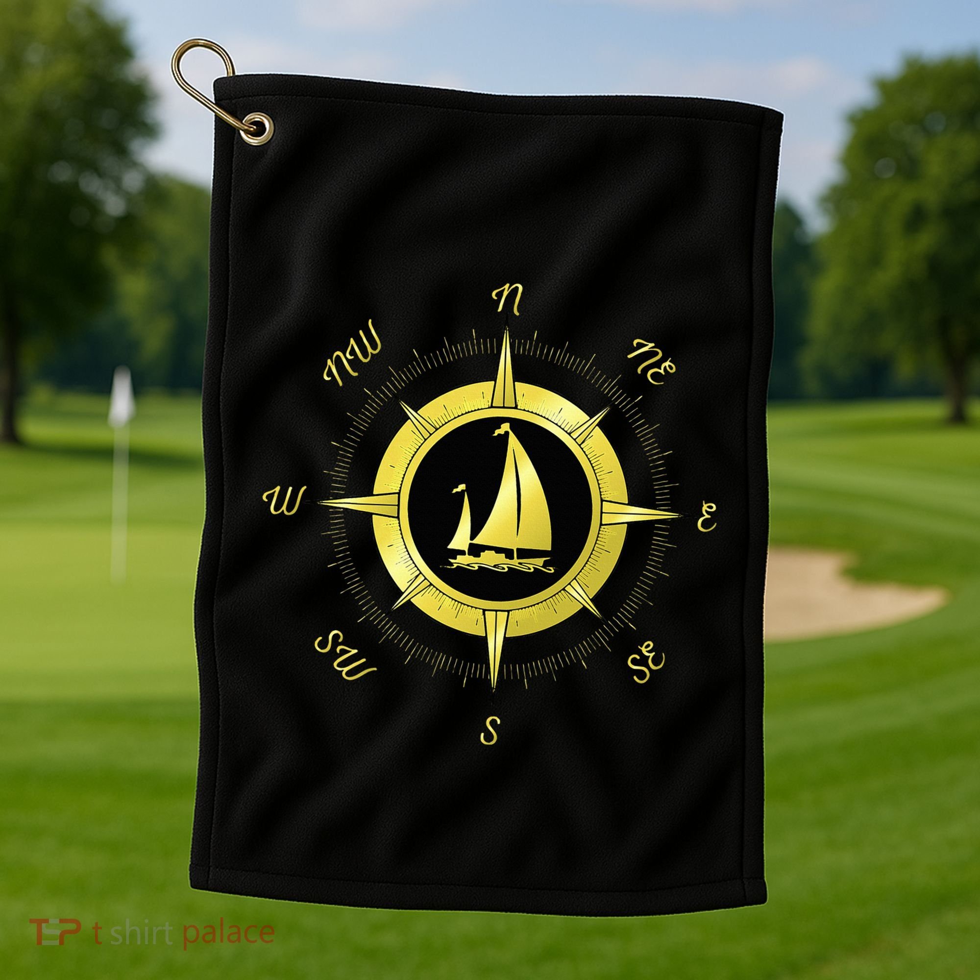 Sailing Ship Sailor Sailboat Sail Windsurfer Craft Wingsail Golf Towel
