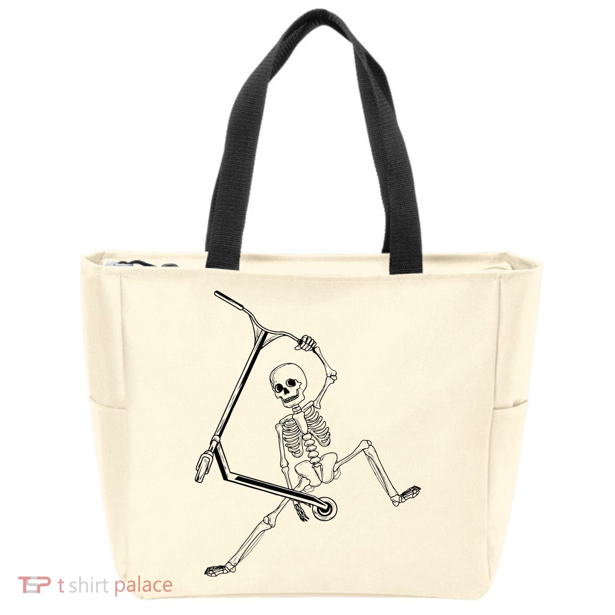 Stunt Scooter Skeleton Scooter Tote Bag