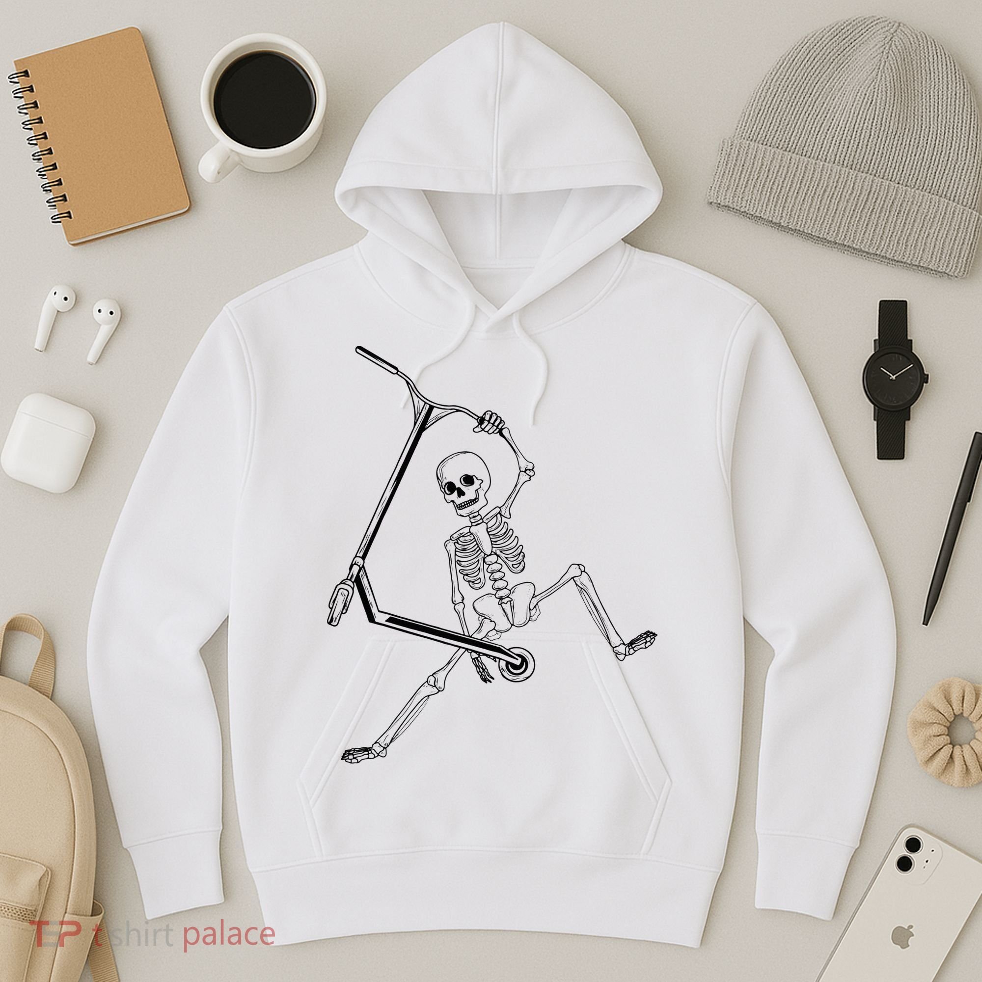 Stunt Scooter Skeleton Scooter Hoodie