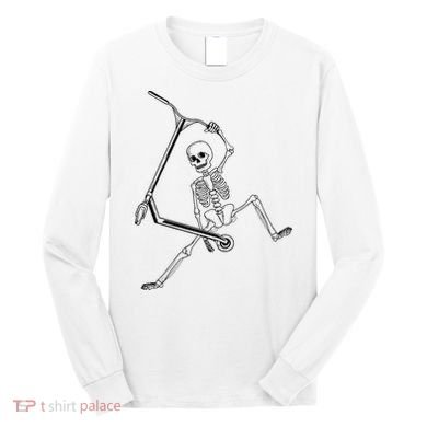 Stunt Scooter Skeleton Scooter Long Sleeve Shirt