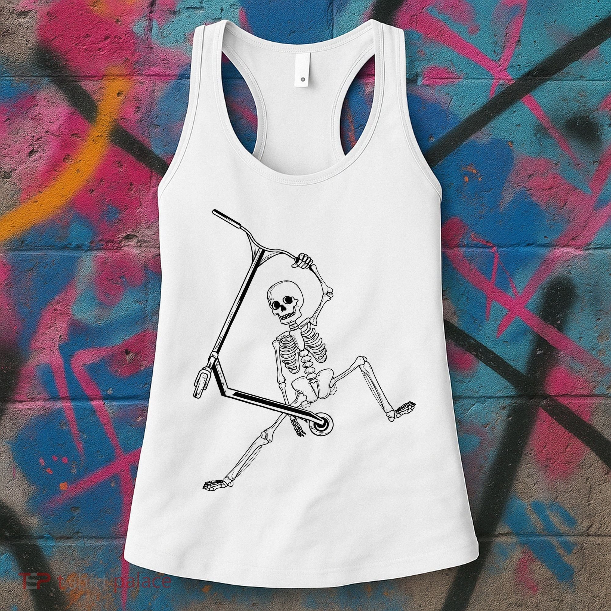 Stunt Scooter Skeleton Scooter Women's Tank Top