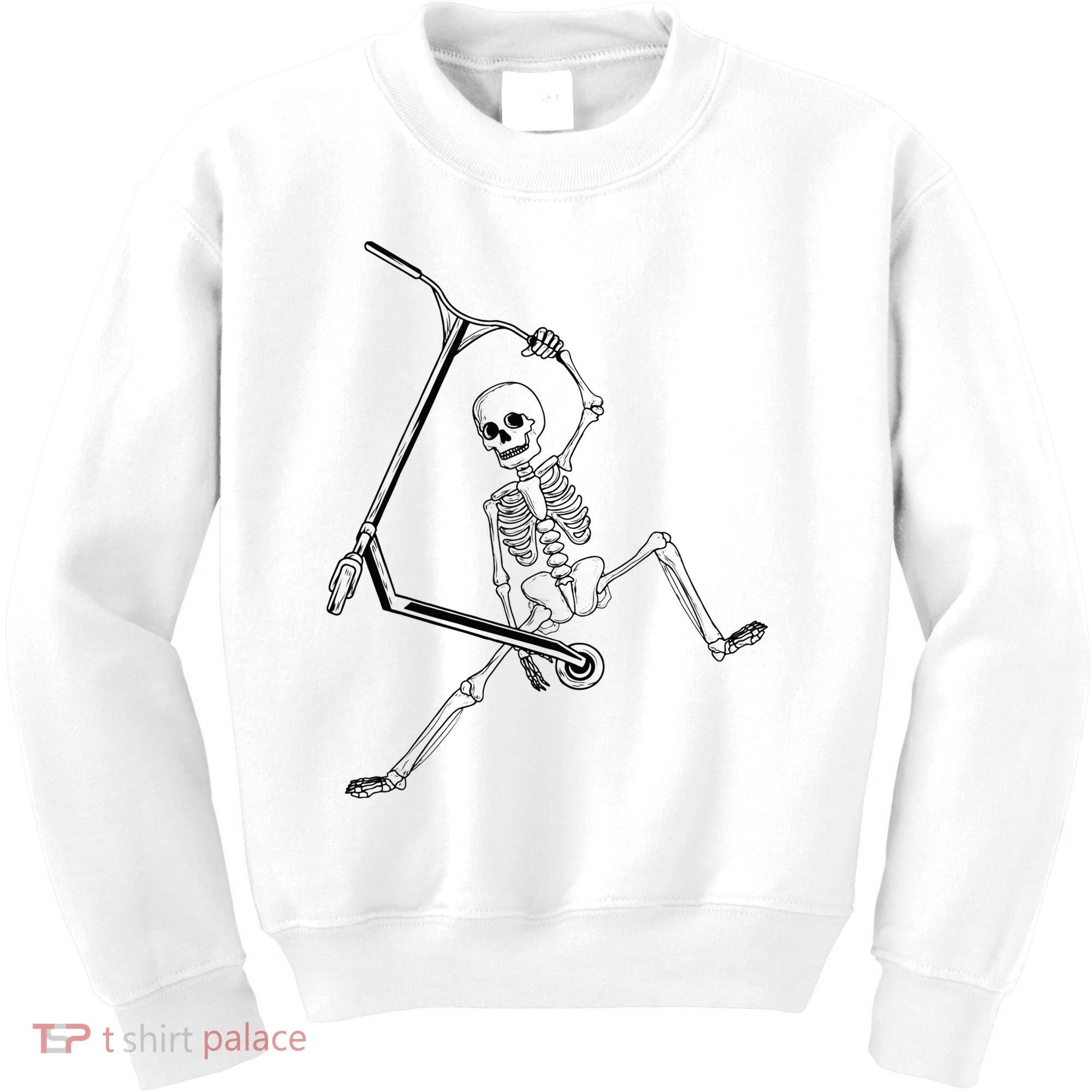 Stunt Scooter Skeleton Scooter Kids Sweatshirt