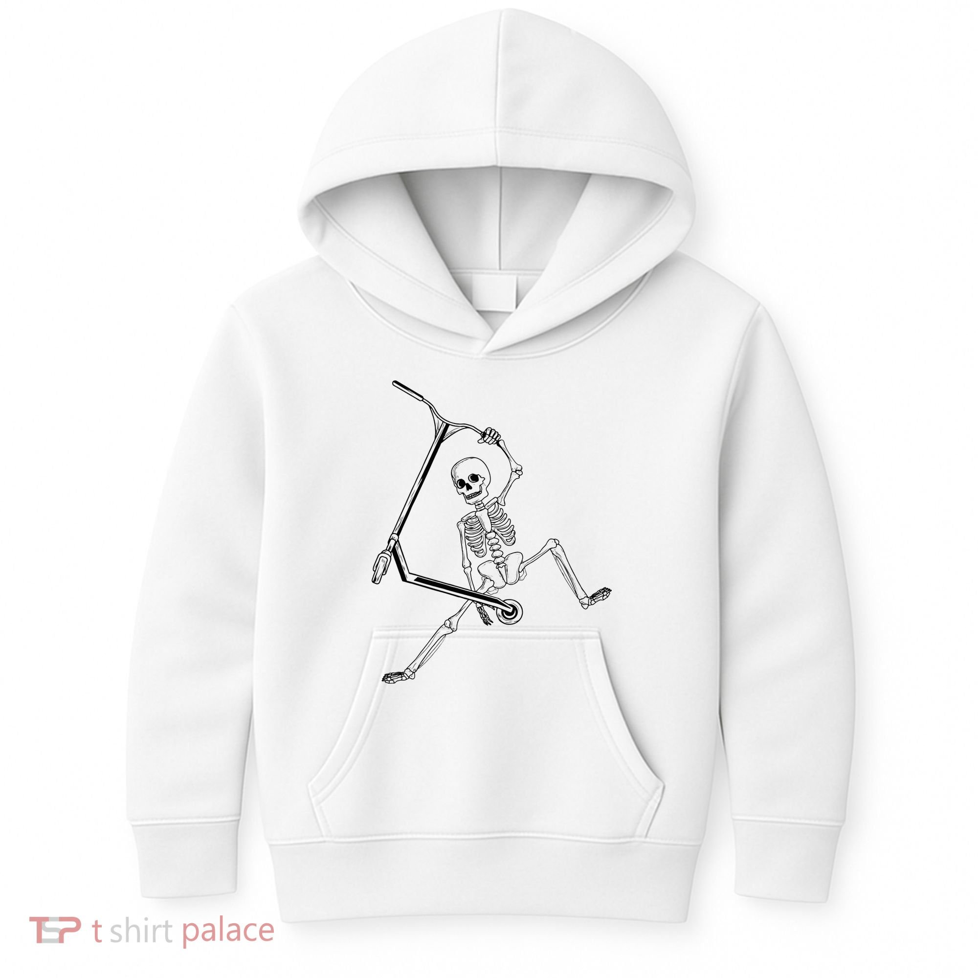 Stunt Scooter Skeleton Scooter Kids Hoodie