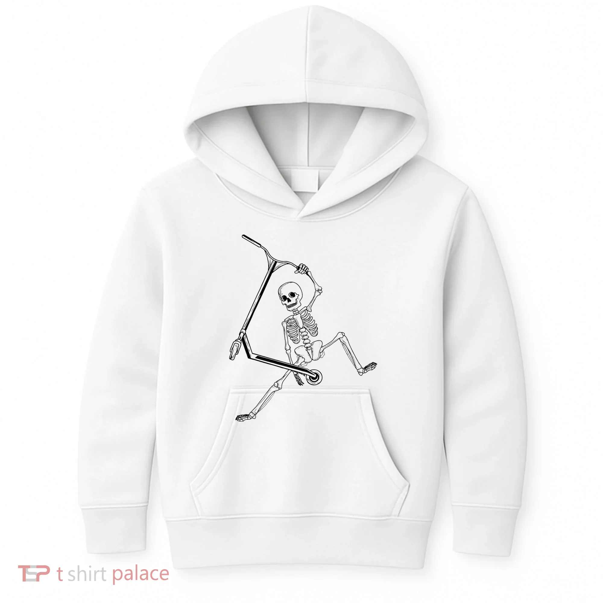 Stunt Scooter Skeleton Scooter Kids Hoodie
