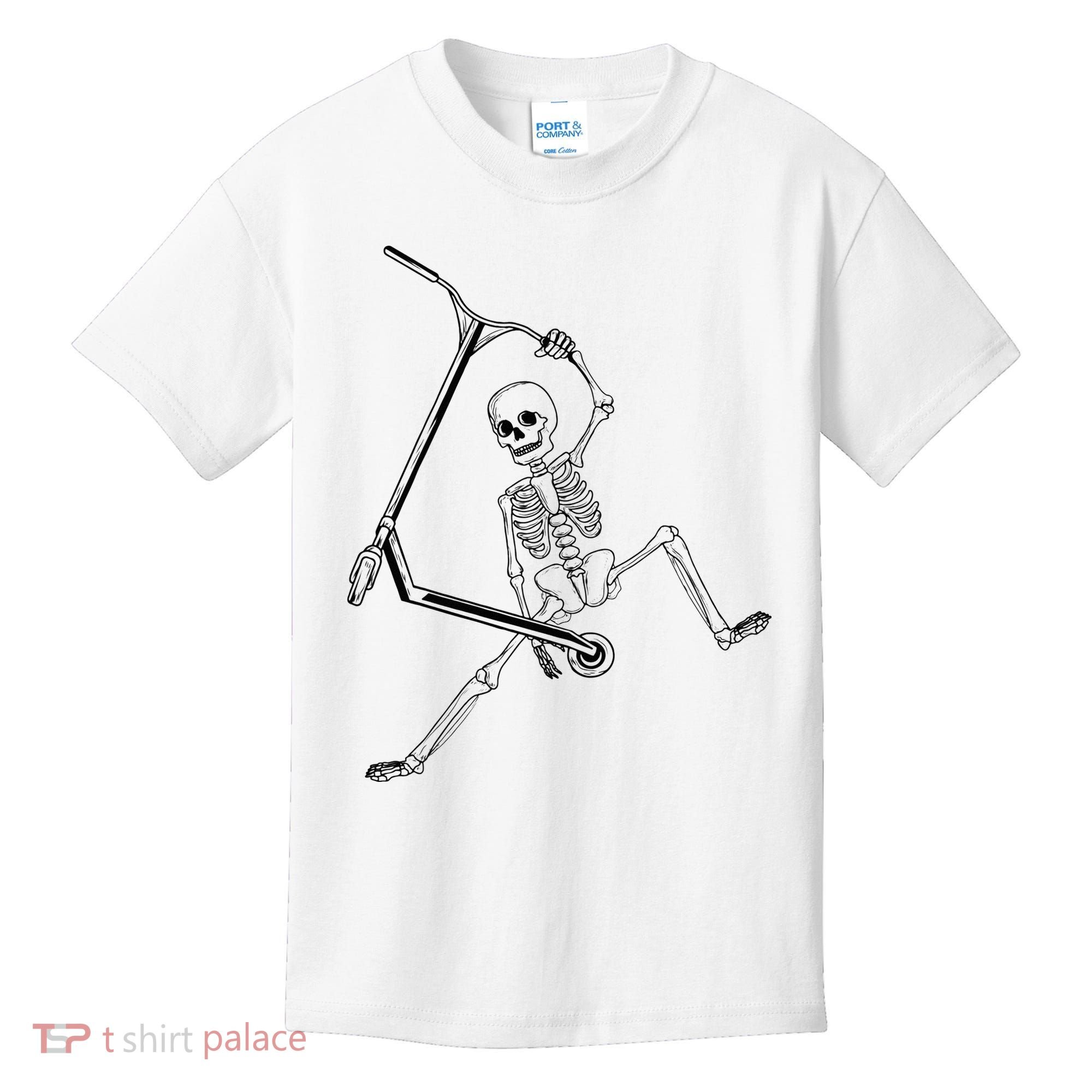 Stunt Scooter Skeleton Scooter Kids T-Shirt