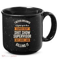 Shit Show Supervisor Funny Men Women Sarcastic Retro Novelty 15oz Campfire Ceramic Mug thumb 0