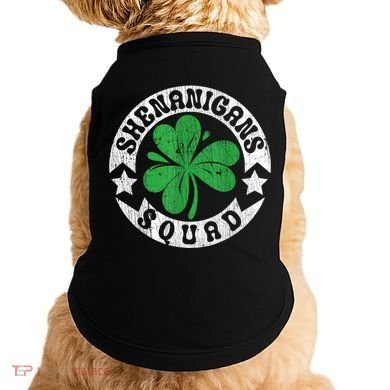 Shenanigans Squad St. PatrickS Day Irish Shamrock Matching Doggie Tank