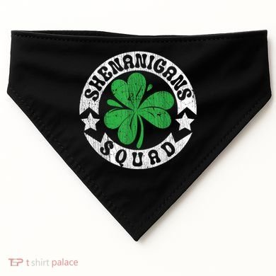 Shenanigans Squad St. PatrickS Day Irish Shamrock Matching USA-Made Doggie Bandana