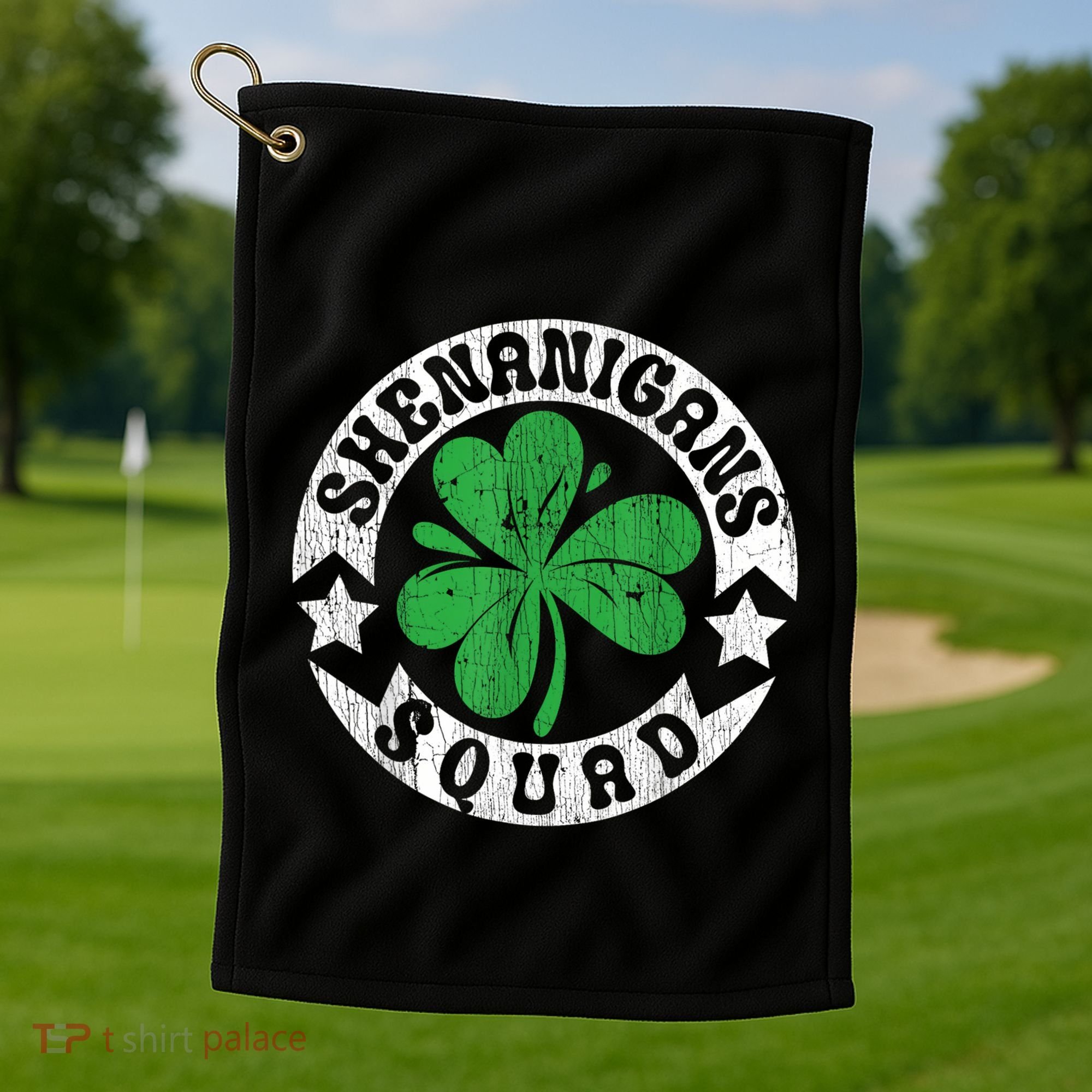Shenanigans Squad St. PatrickS Day Irish Shamrock Matching Golf Towel