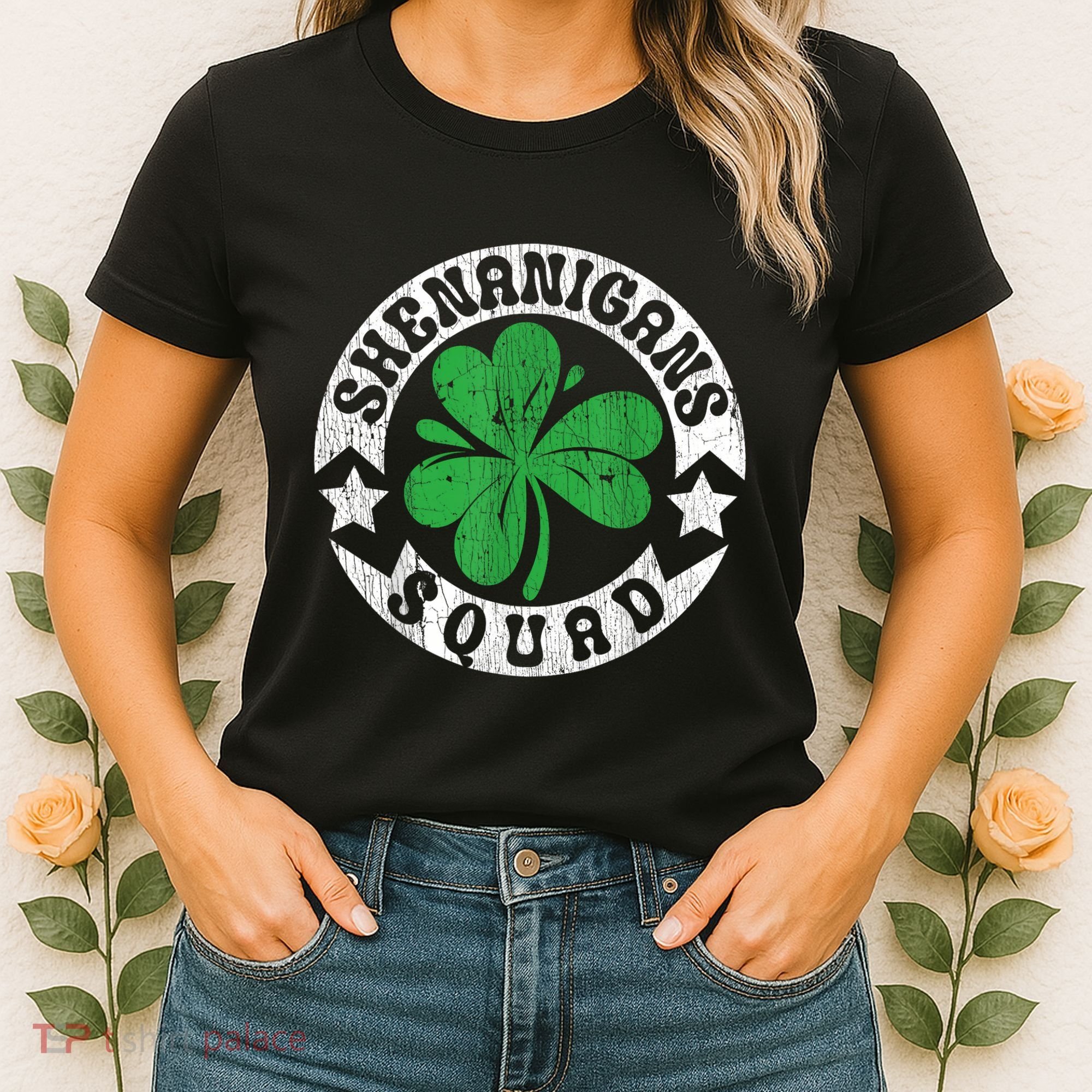Shenanigans Squad St. PatrickS Day Irish Shamrock Matching Women's T-Shirt