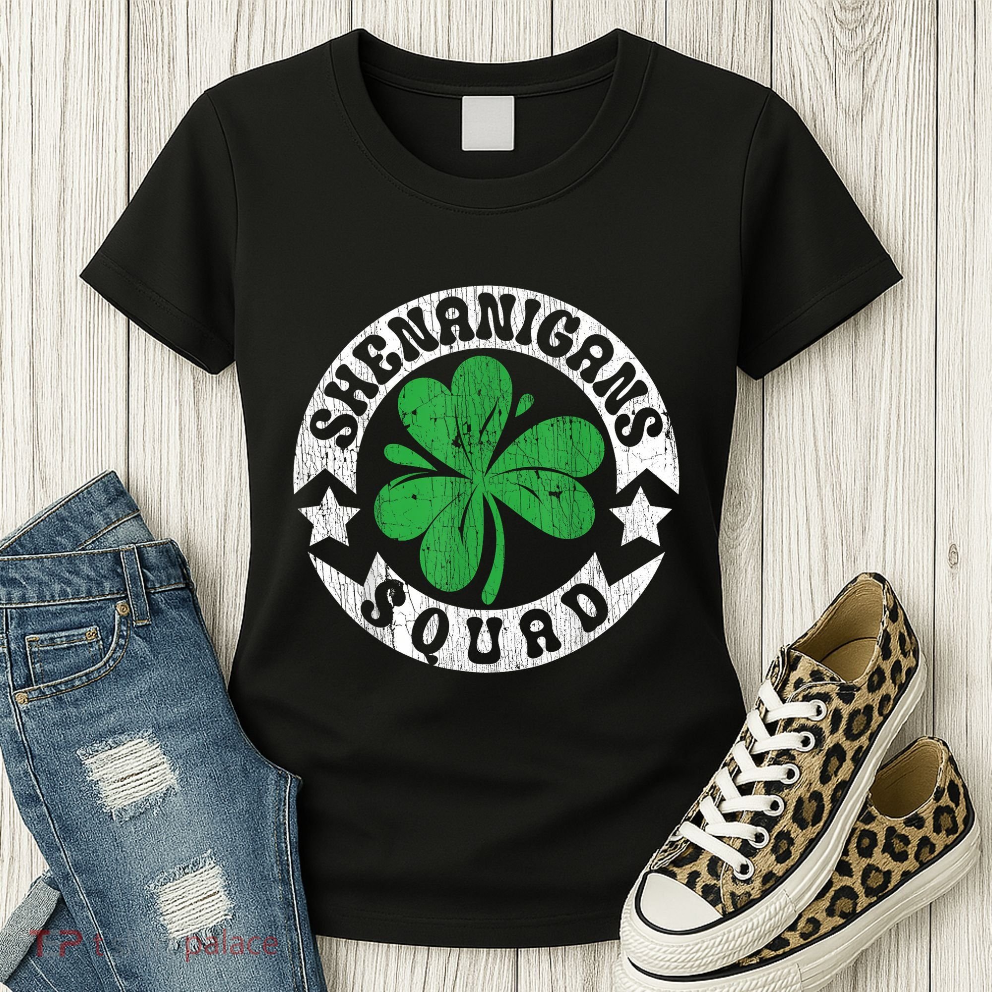 Shenanigans Squad St. PatrickS Day Irish Shamrock Matching Women's T-Shirt