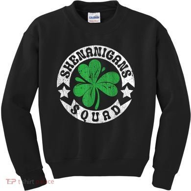 Shenanigans Squad St. PatrickS Day Irish Shamrock Matching Kids Sweatshirt