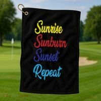 Sunrise Sunburn Sunset Repeat Golf Towel thumb 1