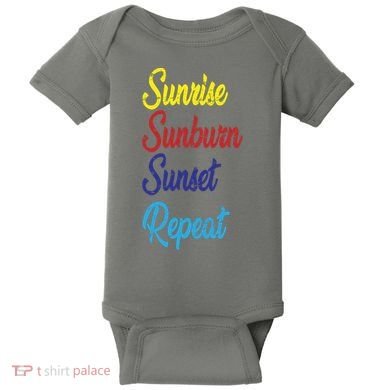 Sunrise Sunburn Sunset Repeat Baby Bodysuit