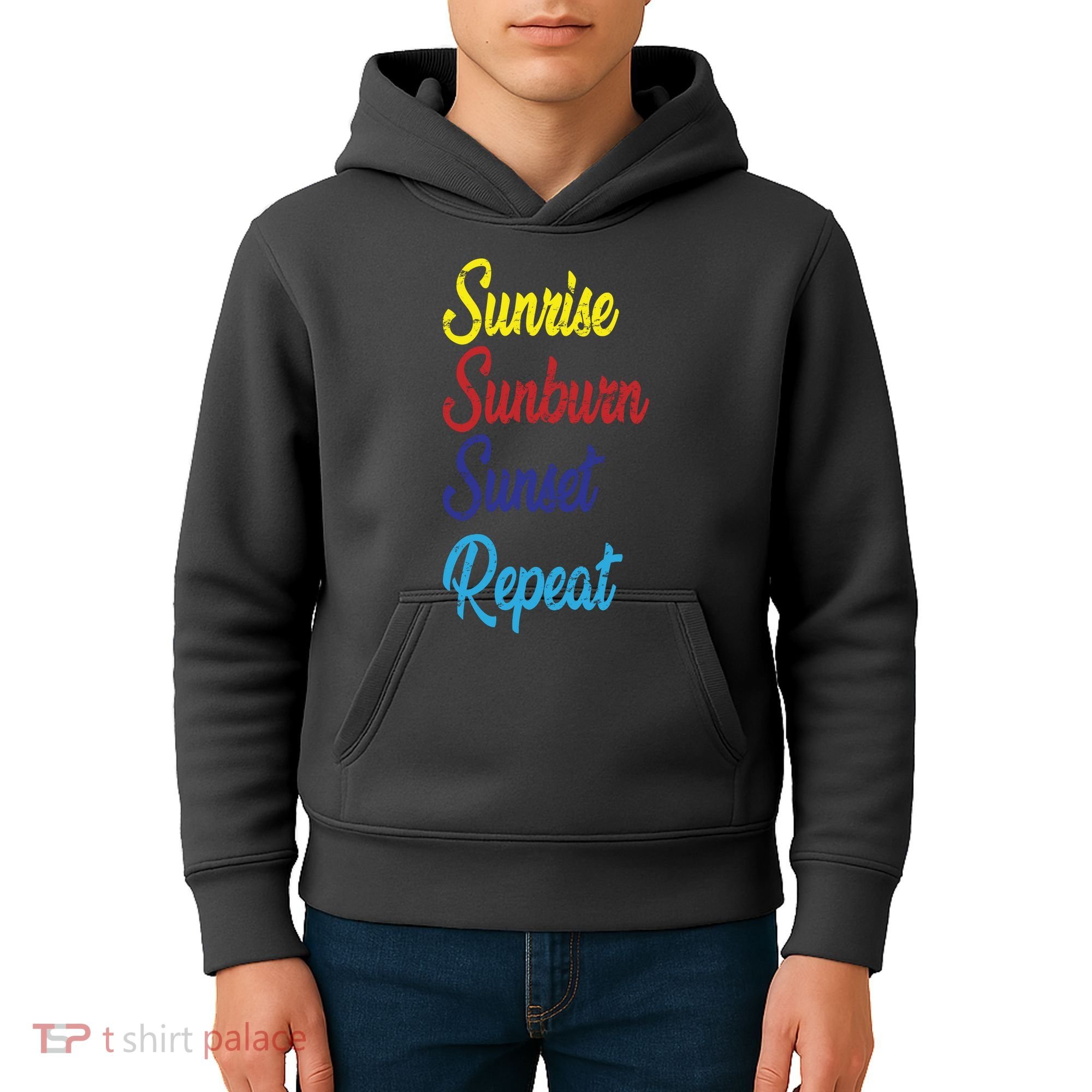 Sunrise Sunburn Sunset Repeat Kids Hoodie