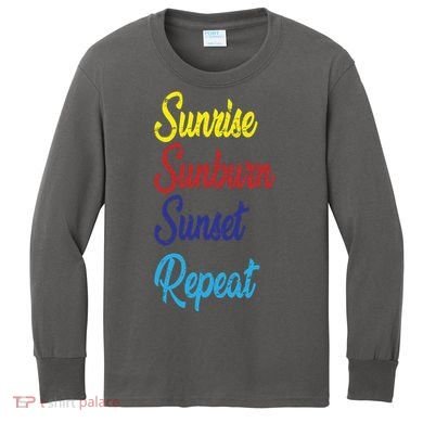Sunrise Sunburn Sunset Repeat Kids Long Sleeve Shirt