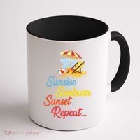 Sunrise Sunburn Sunset Repeat Summer Beach Coffee Mug thumb 1