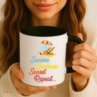 Sunrise Sunburn Sunset Repeat Summer Beach Coffee Mug thumb 3