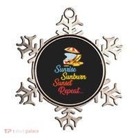Sunrise Sunburn Sunset Repeat Summer Beach Ornament thumb 0