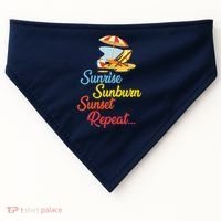 Sunrise Sunburn Sunset Repeat Summer Beach USA-Made Doggie Bandana thumb 0