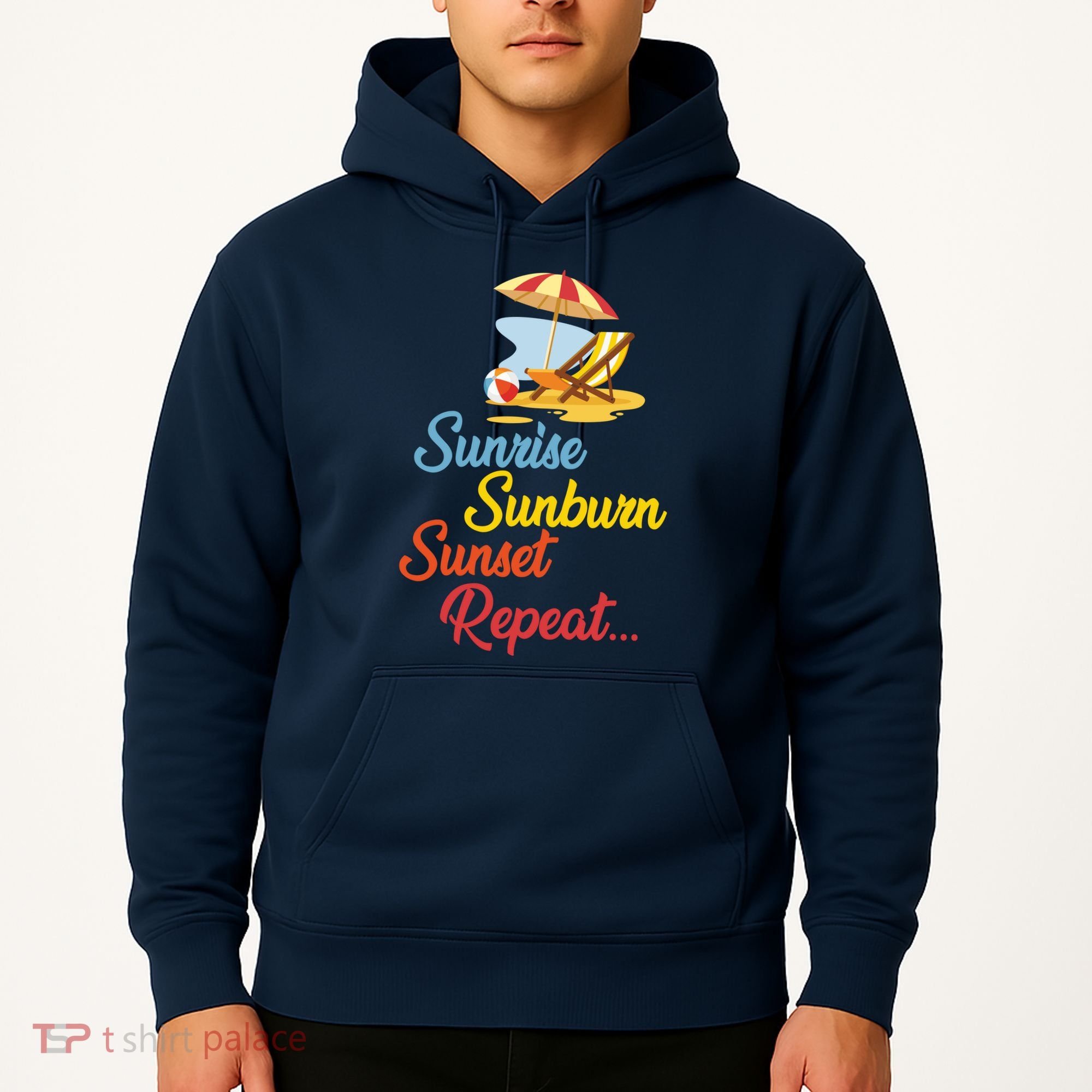 Sunrise Sunburn Sunset Repeat Summer Beach Hoodie
