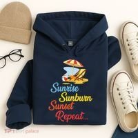 Sunrise Sunburn Sunset Repeat Summer Beach Hoodie thumb 4