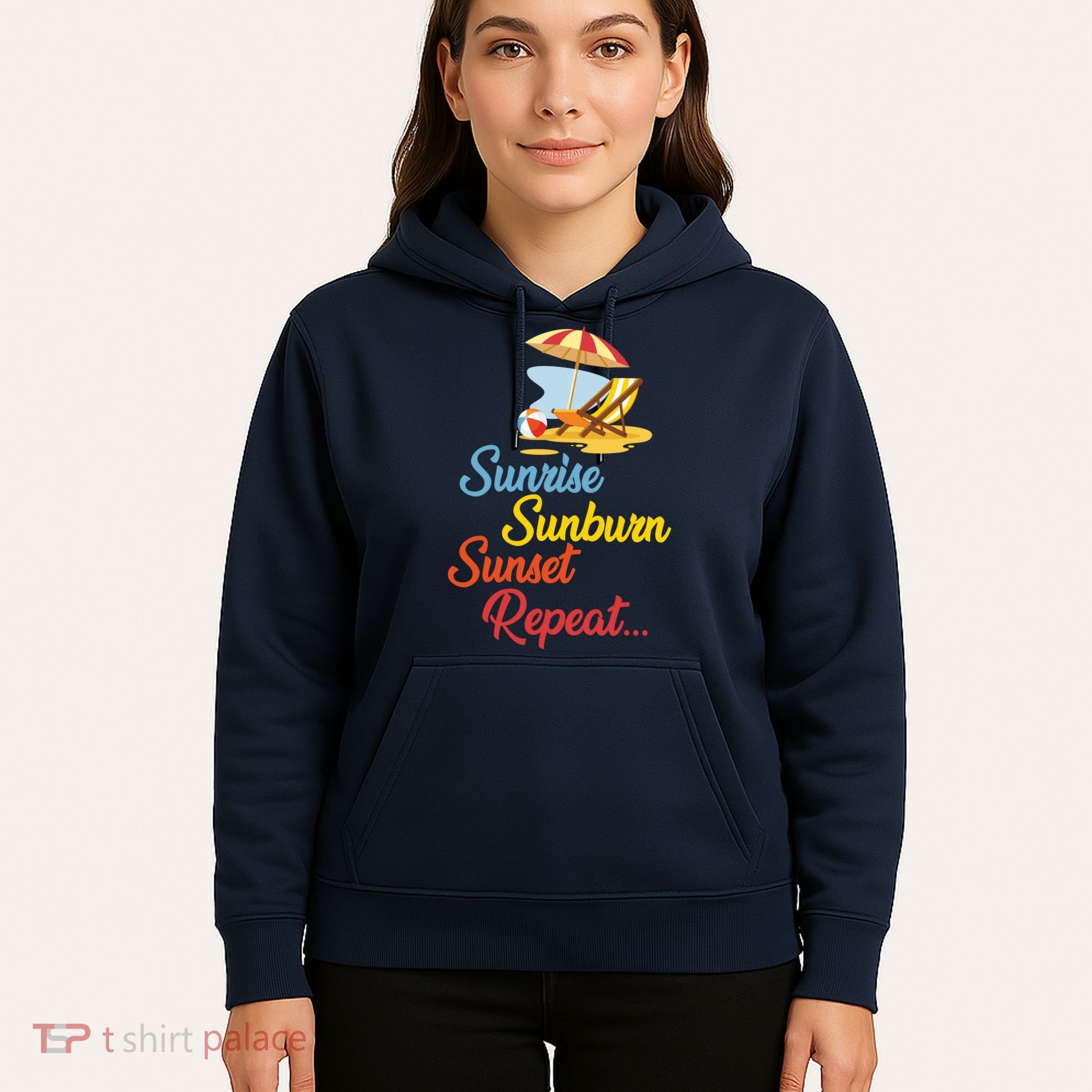 Sunrise Sunburn Sunset Repeat Summer Beach Hoodie
