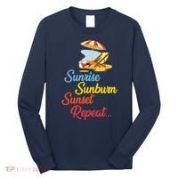 Sunrise Sunburn Sunset Repeat Summer Beach Long Sleeve Shirt thumb 0