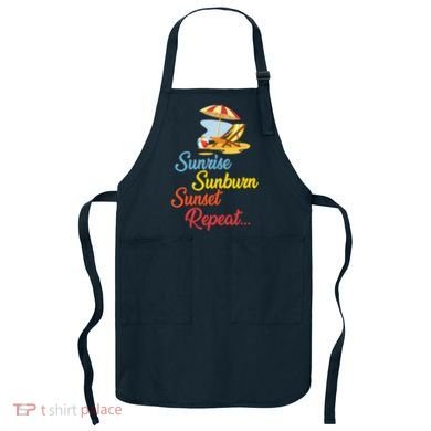 Sunrise Sunburn Sunset Repeat Summer Beach Apron