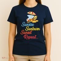 Sunrise Sunburn Sunset Repeat Summer Beach T-Shirt thumb 4