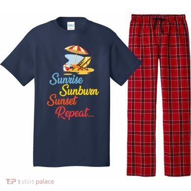 Sunrise Sunburn Sunset Repeat Summer Beach Pajama Set
