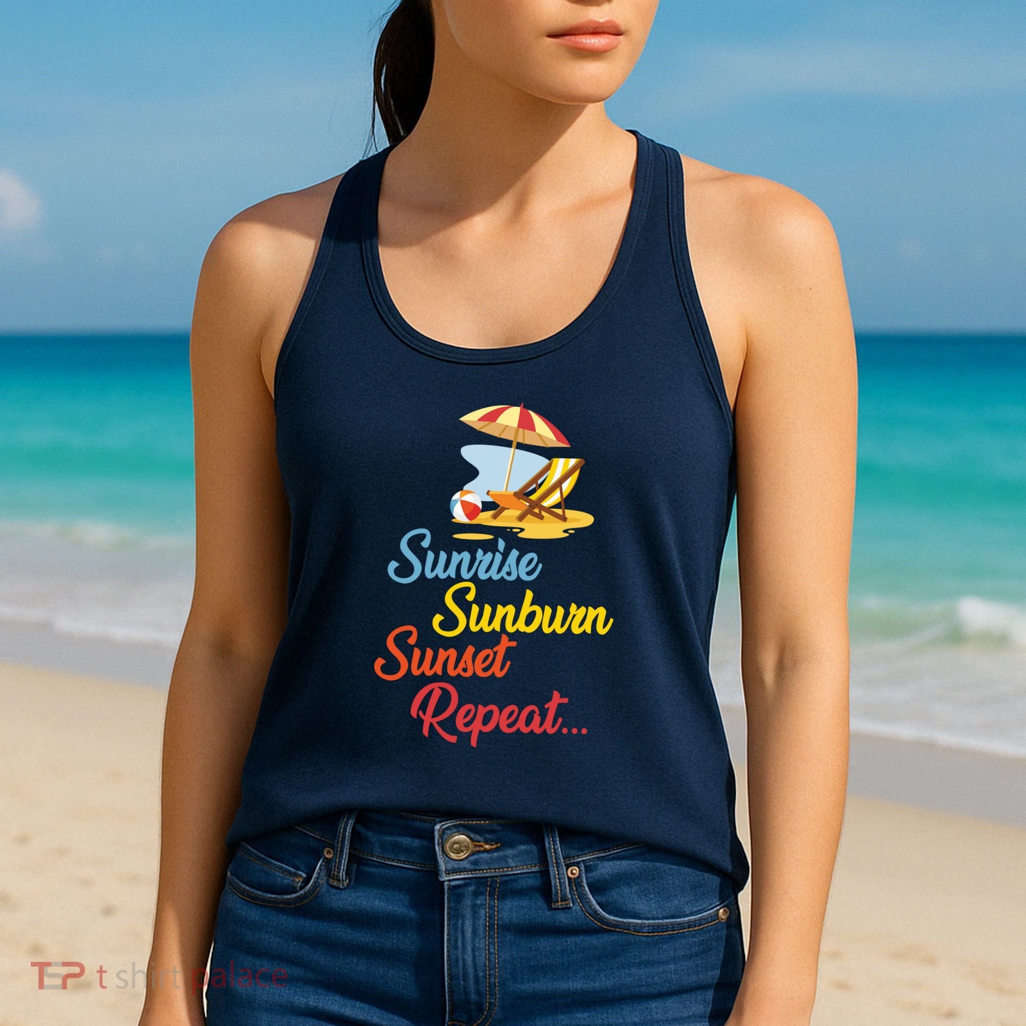 Sunrise Sunburn Sunset Repeat Summer Beach Women's Tank Top