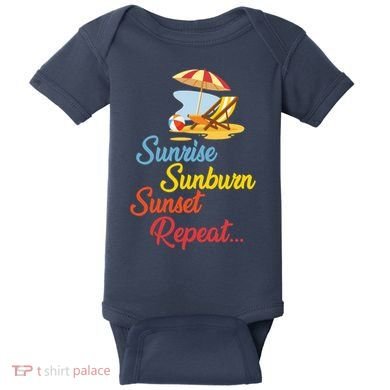 Sunrise Sunburn Sunset Repeat Summer Beach Baby Bodysuit