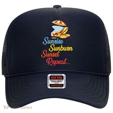 Sunrise Sunburn Sunset Repeat Summer Beach Hat