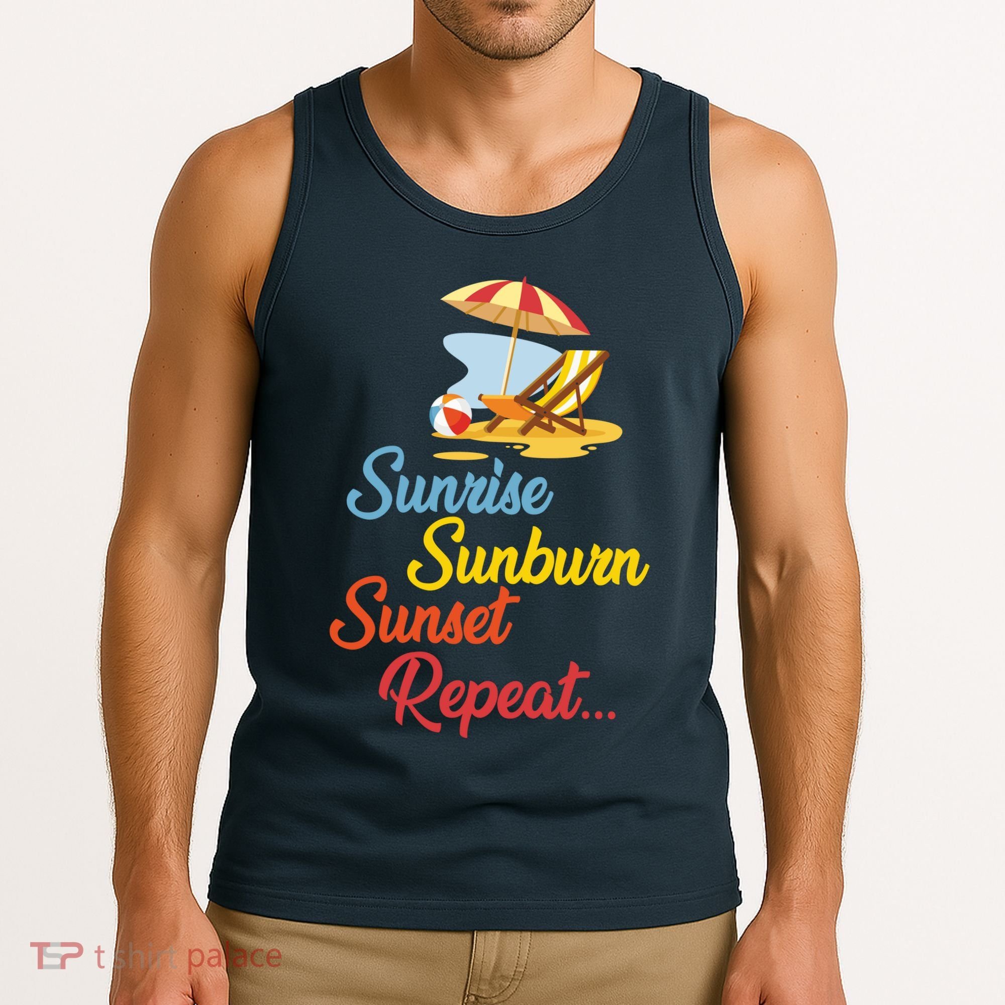 Sunrise Sunburn Sunset Repeat Summer Beach Tank Top
