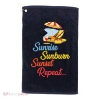 Sunrise Sunburn Sunset Repeat Summer Beach Golf Towel thumb 0