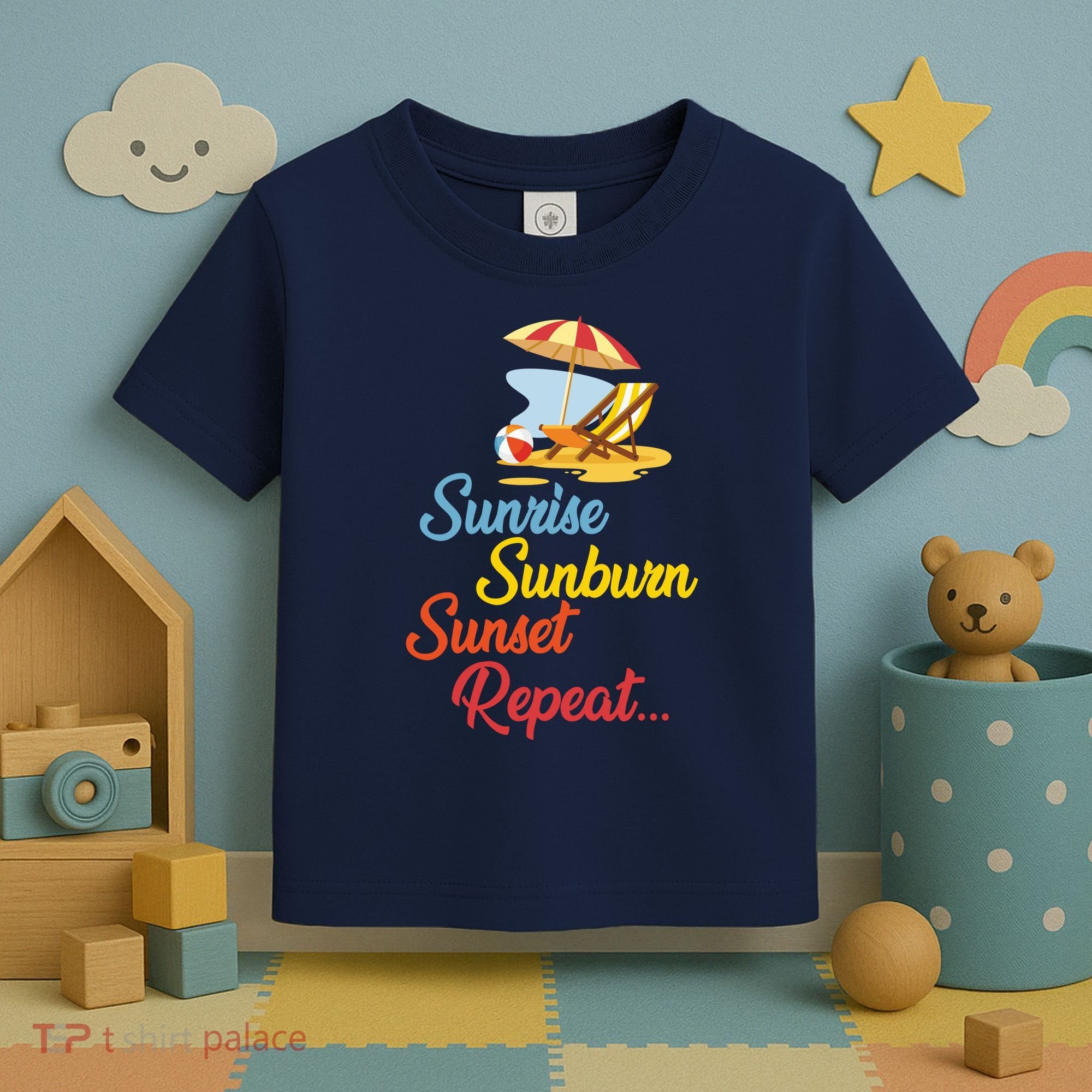 Sunrise Sunburn Sunset Repeat Summer Beach Toddler T-Shirt