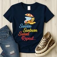 Sunrise Sunburn Sunset Repeat Summer Beach Women's T-Shirt thumb 3