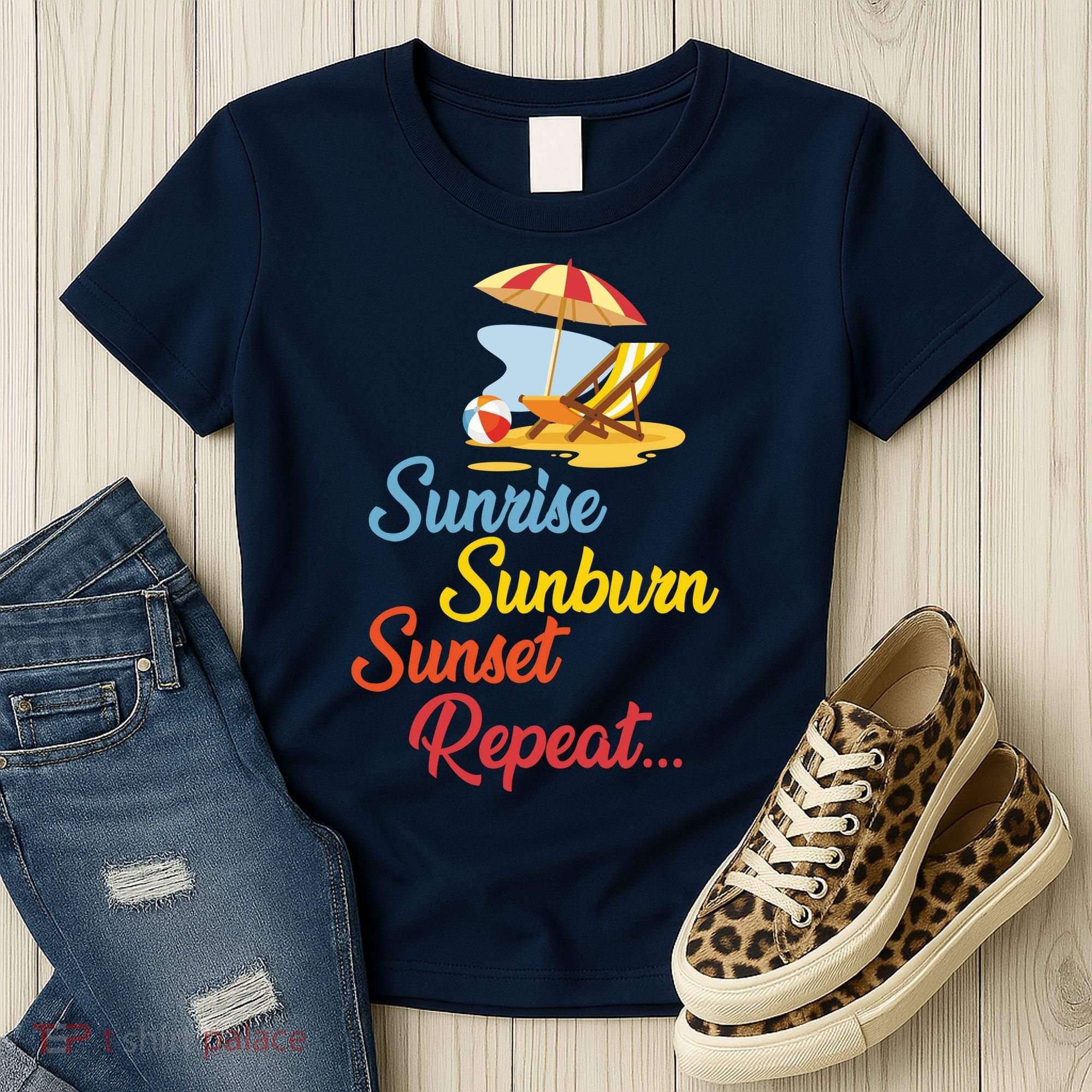 Sunrise Sunburn Sunset Repeat Summer Beach Women's T-Shirt