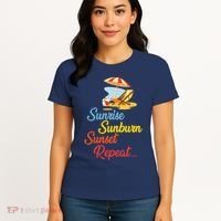 Sunrise Sunburn Sunset Repeat Summer Beach Women's T-Shirt thumb 4