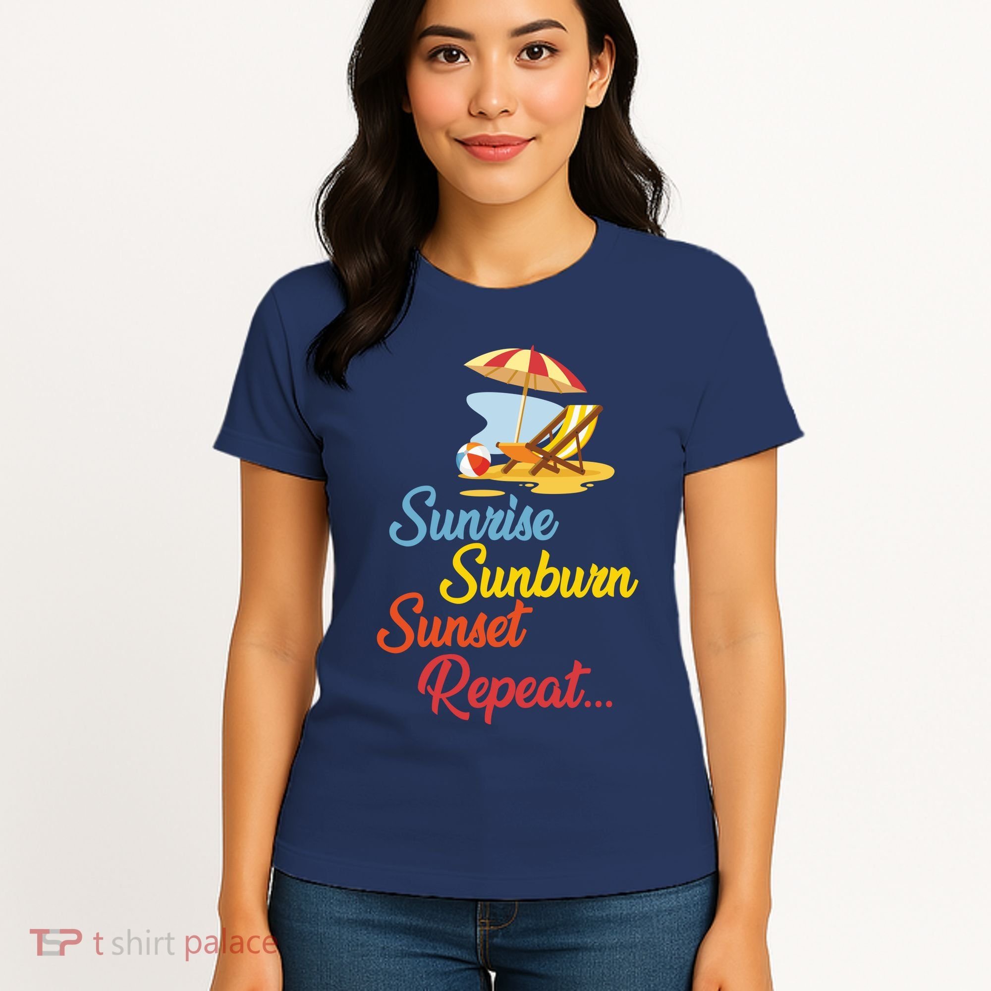 Sunrise Sunburn Sunset Repeat Summer Beach Women's T-Shirt