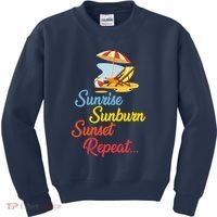 Sunrise Sunburn Sunset Repeat Summer Beach Kids Sweatshirt thumb 0