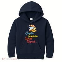 Sunrise Sunburn Sunset Repeat Summer Beach Kids Hoodie thumb 0