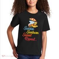 Sunrise Sunburn Sunset Repeat Summer Beach Kids T-Shirt thumb 2