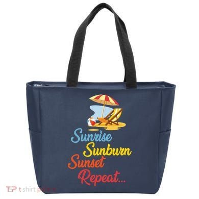 Sunrise Sunburn Sunset Repeat Summer Beach Tote Bag