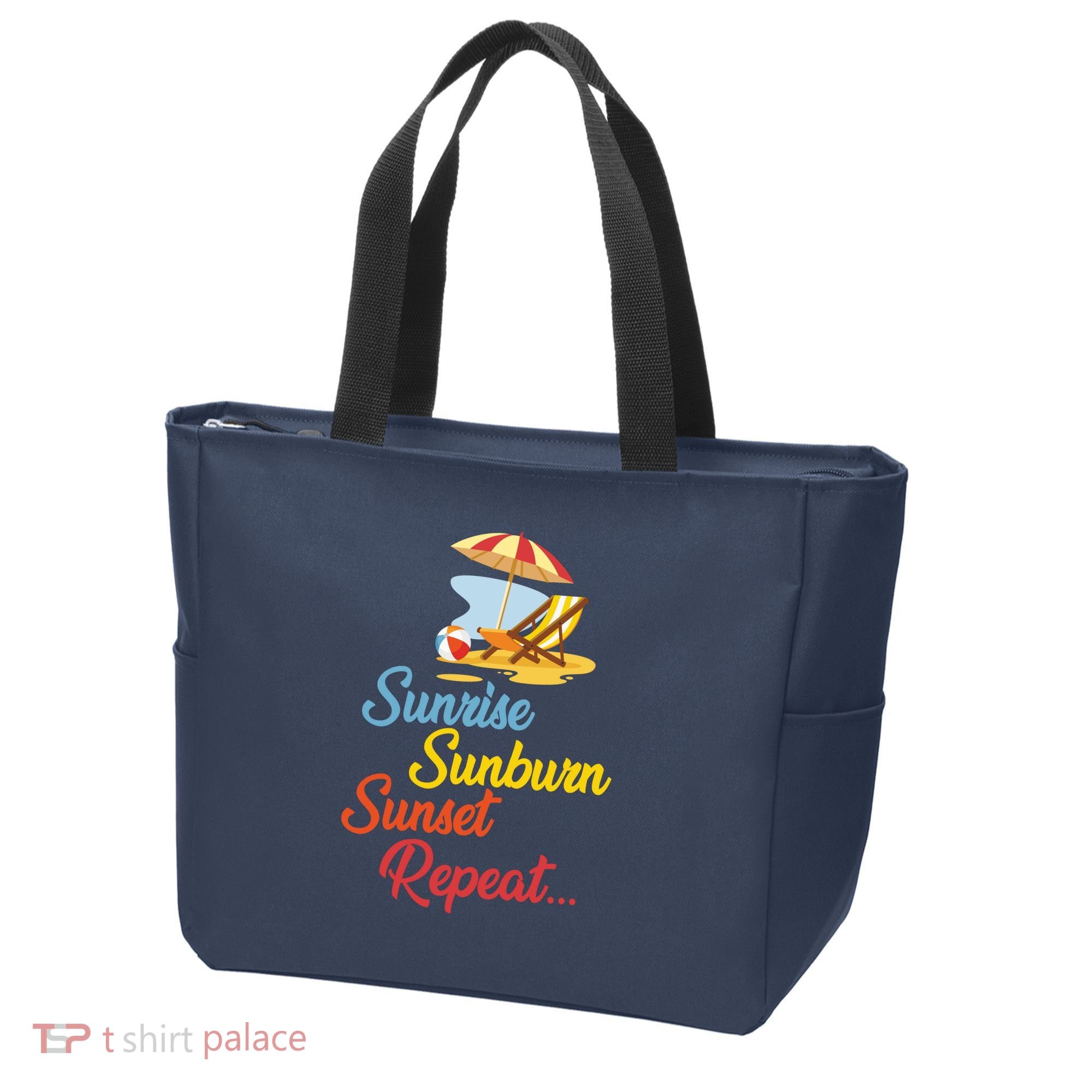 Sunrise Sunburn Sunset Repeat Summer Beach Tote Bag