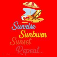 Sunrise Sunburn Sunset Repeat Summer Beach Santa Hat thumb 1