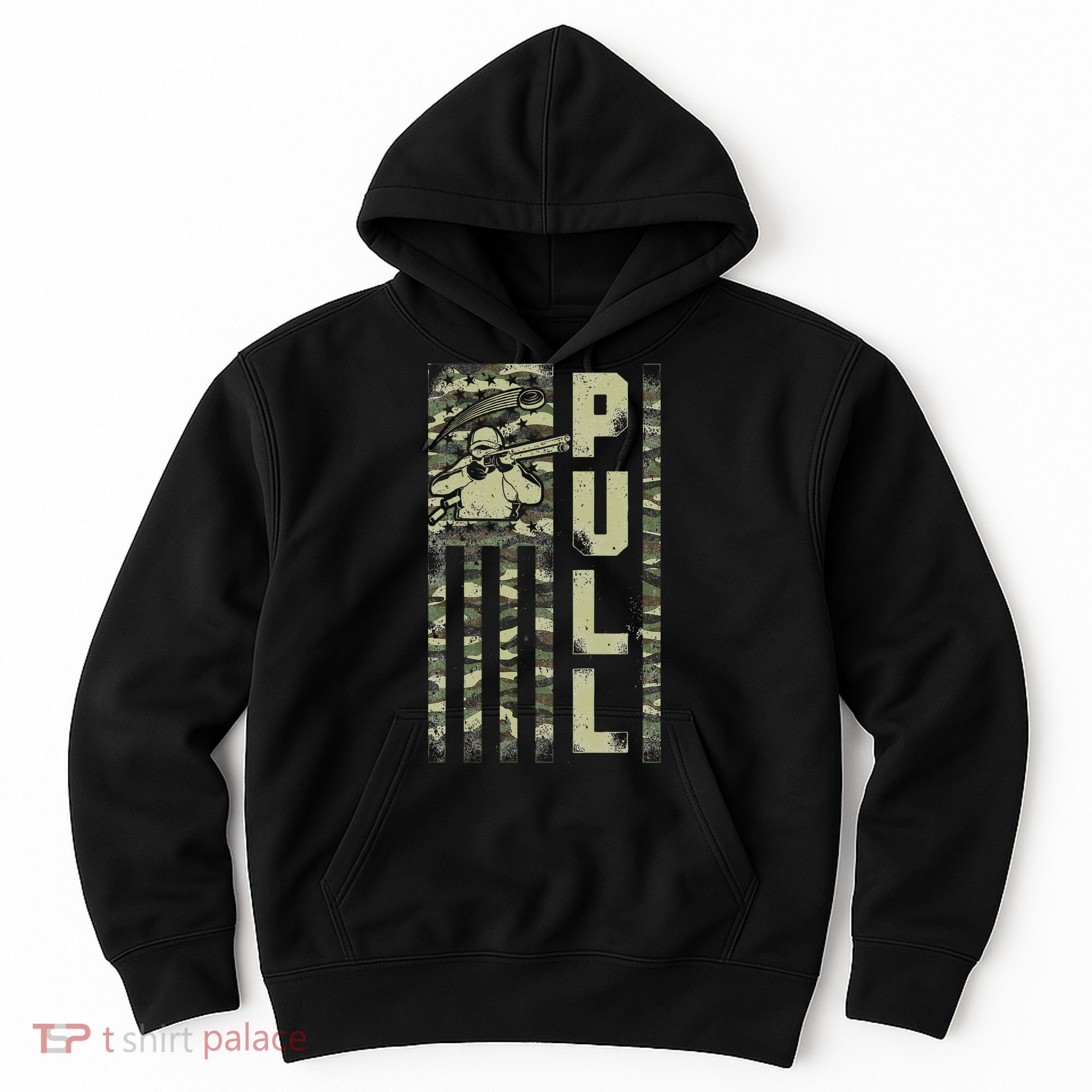 Shotgun Skeet Trap Clay Pigeon Shooting Camo Usa Flag Hoodie