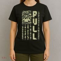 Shotgun Skeet Trap Clay Pigeon Shooting Camo Usa Flag T-Shirt thumb 4